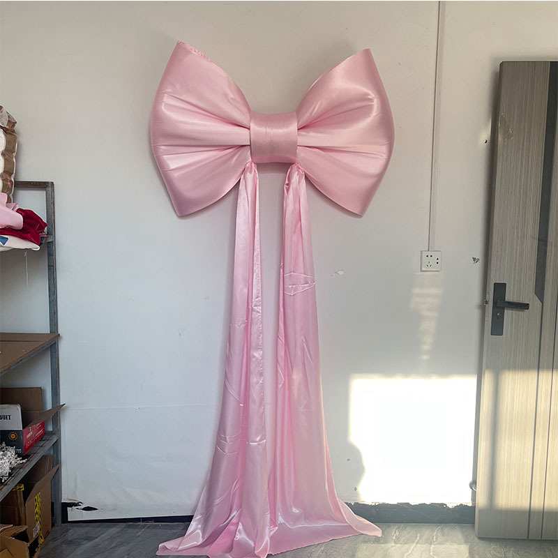 户外草坪婚庆蝴蝶结婚礼背景粉白色蝴蝶结布置婚房订婚宴装饰|undefined