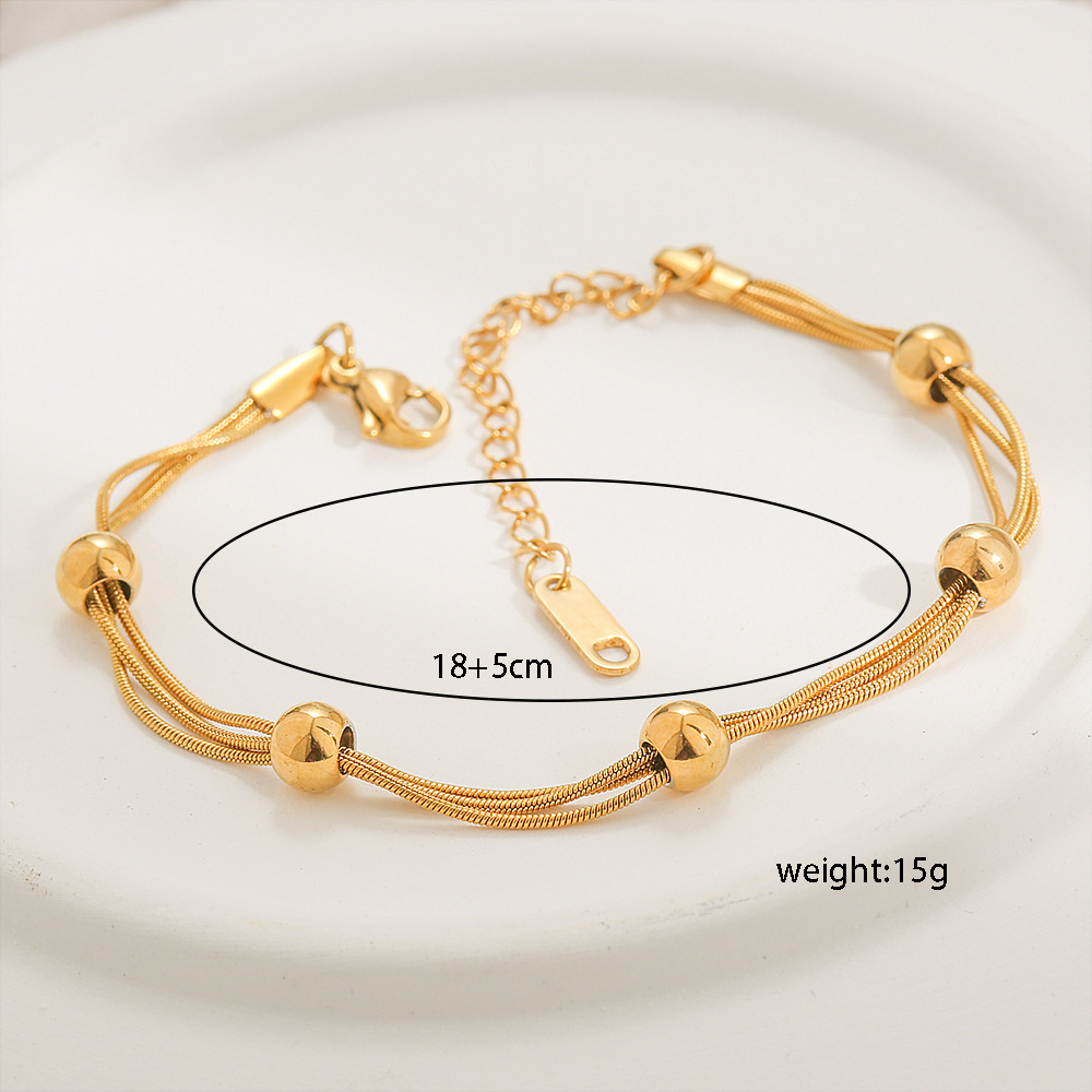 18g Weight PVD Coated Gold Plating Process Simple Style Geometric Titanium Steel 18K Gold Plated Bracelets In Bulk