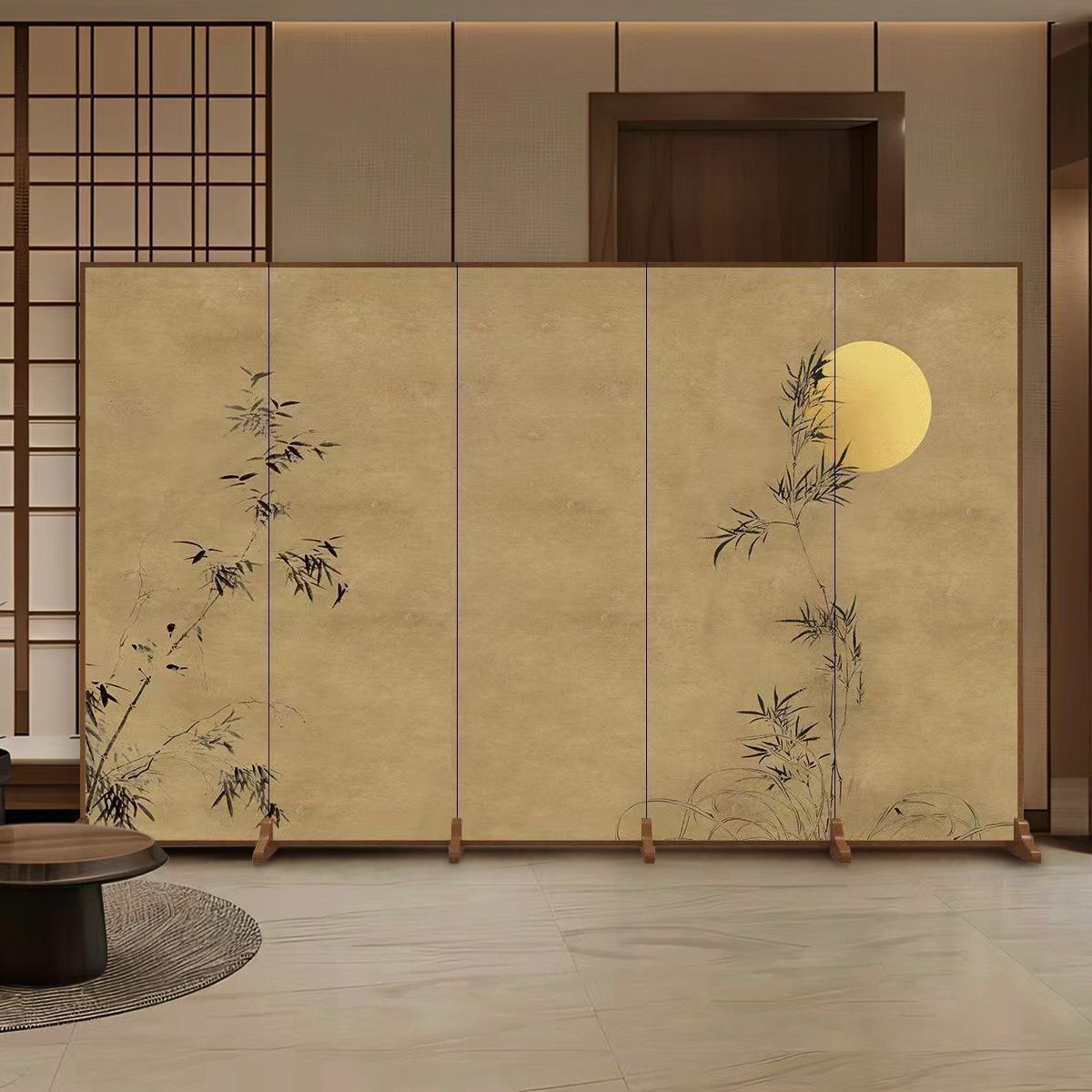 New Chinese Style Screen Partition Living Room Blocking Hotel Bedroom Office Three-Dimensional Home Folding Screen Removable Folding