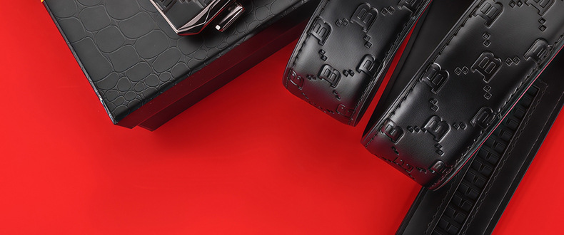 Automatic buckle, genuine leather, business style, original black dress belt, wide belt, Chinese design, waist tightener, cowhide men's belt.