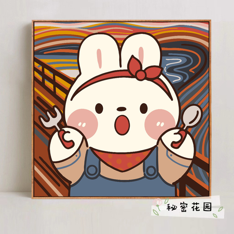 スポンジ・ボブ デジタル油絵 DIY 漫画アニメ 子供向け 手塗り装飾画 置物 環境に優しい|undefined
