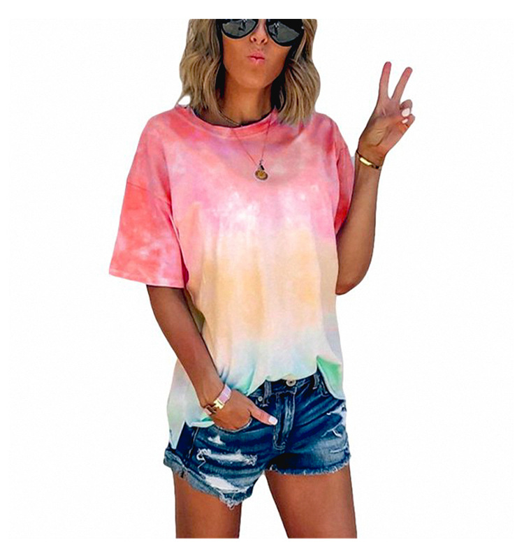 tie-dye printed round neck T-shirt NSXS36128