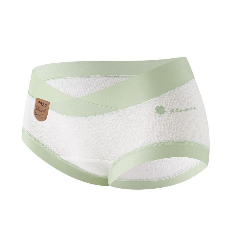 Especial de grado 7A antibacteriano y alargada entrepierna de algodón puro grado médico clase A algodón maternidad ropa interior transpirable de algodón en forma de V