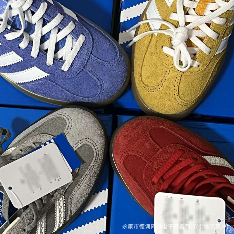 Pure Original Moral Training Shoes Samba Akita High Version Red Blue Adidas Training Shoes Couples Daily Casual Sneakers