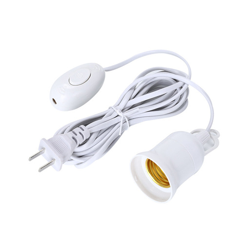 E27 screw hanging lamp holder with independent switch two plug extension cord 3 meters 5 meters household suspended lamp holder