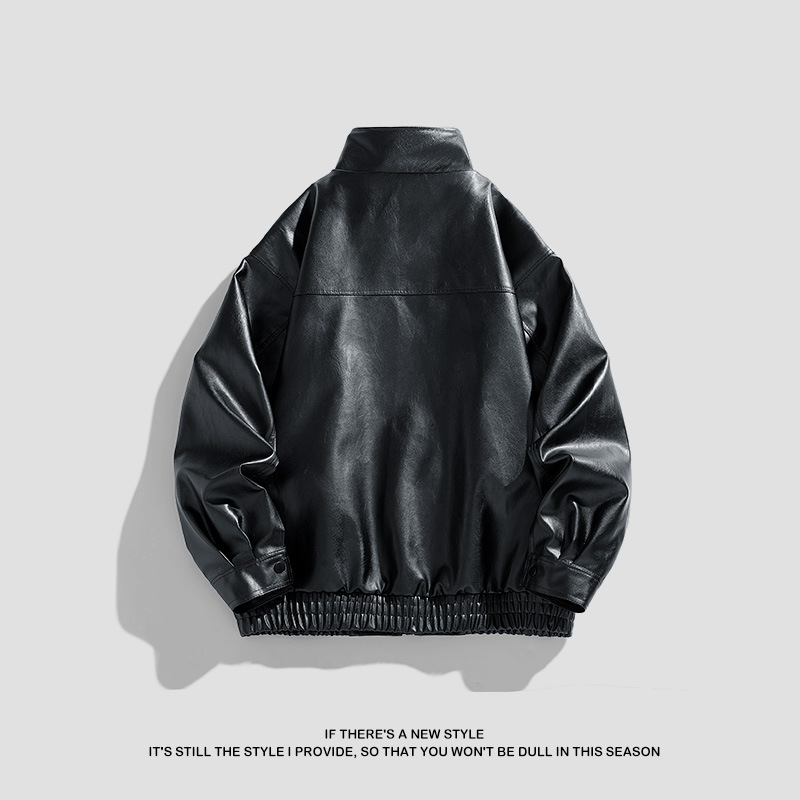 American Street PU chaqueta piloto hombre primavera y otoño estilo de diseño de moda alta calidad chaqueta de abrigo para hombre