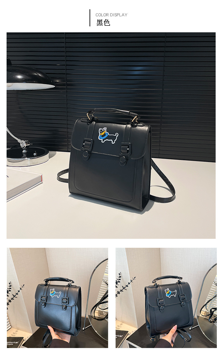 A new 2024 French retro backpack for women, a trendy and versatile single-shoulder bag with a large capacity for commuting undefined