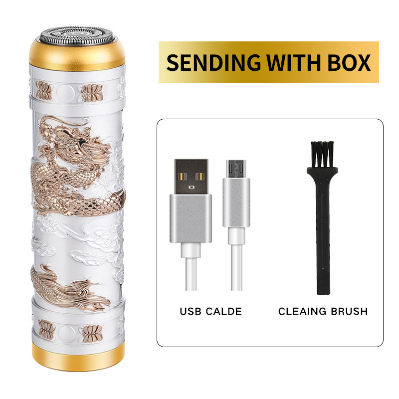 Afeitadora eléctrica transfronteriza, afeitadora portátil recargable, pistola de acero pequeña para hombre, Douyin, tres cabezales súper limpios