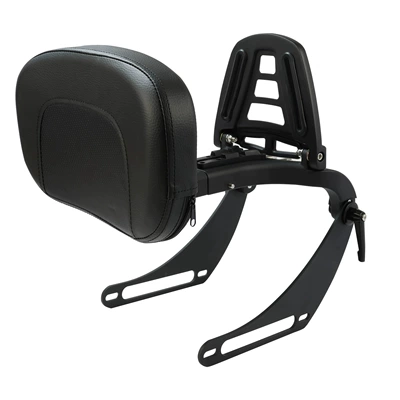 Motorcycle Accessories Folding Backrest Harley Standard Soft Tail Street Bike Telescopic Rear Backrest 2018-2025 (Motorcycle cushion) - black
