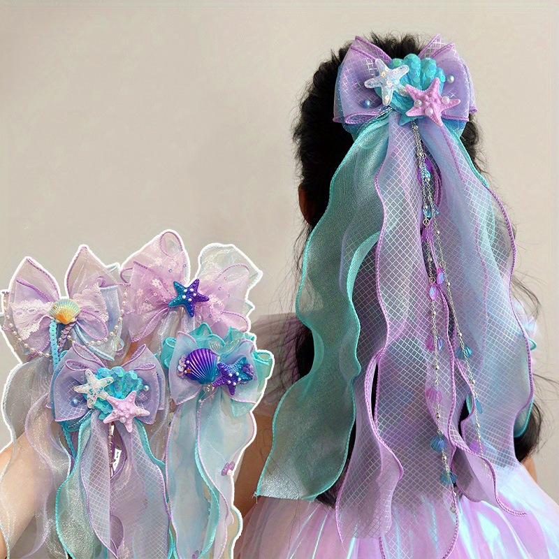 Cross-Border Payment Headdress Hairpin Pastel Turquoise Purple Pink