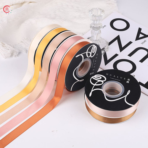 2cm double-sided polyester ribbon with floral bouquet bow tie binding strap handmade DIY floral art gift box ribbon satin ribbon