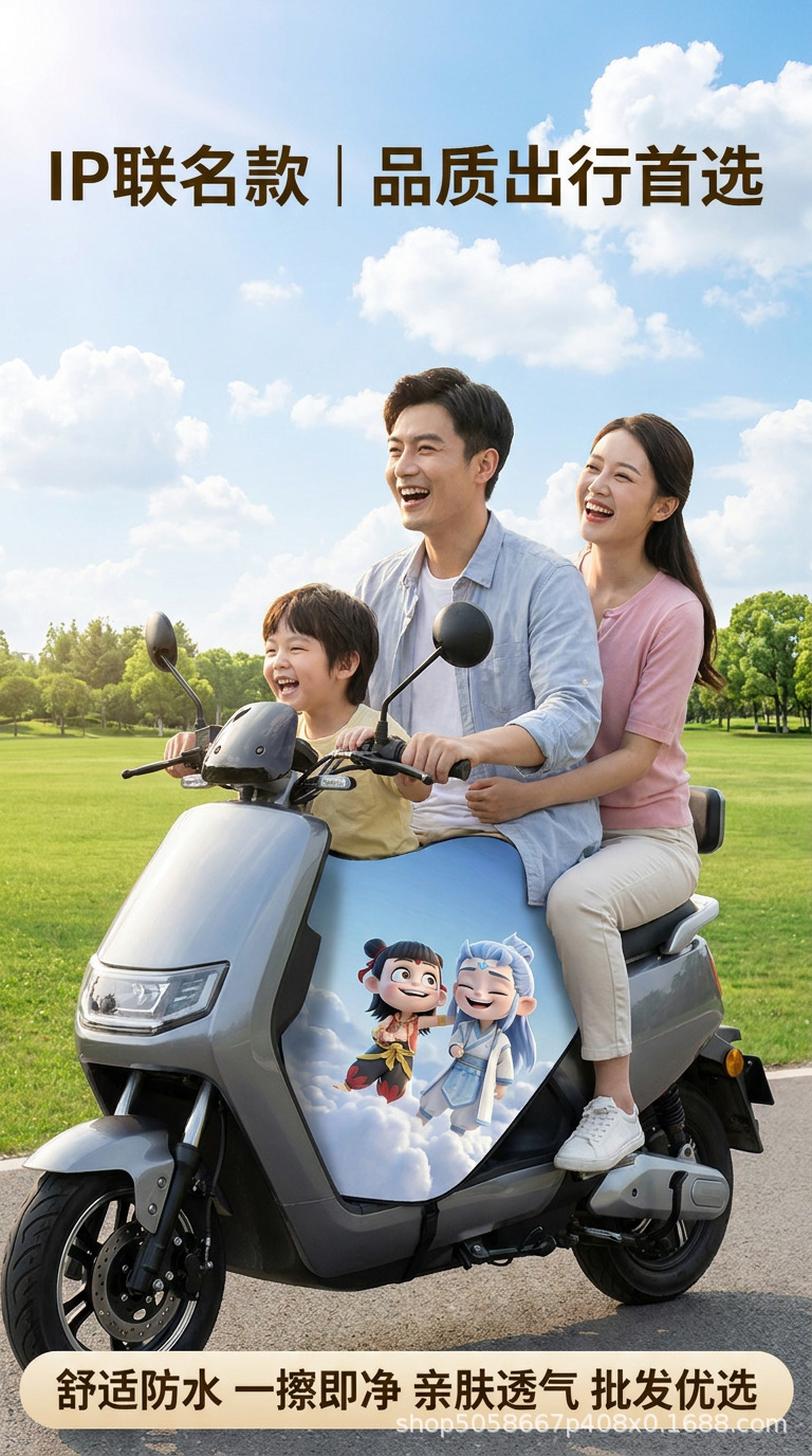 New Model of Electric Vehicle Seat Cover, Nezha Thickened Waterproof and Sun-Proof Leather Seat Cover, Motorcycle Seat Cover, Electric Vehicle Seat Cover