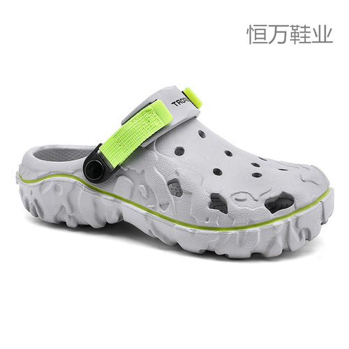Fujian Summer Large Men's Wide Fit Lightweight Cap-Toe Sandals Slip-On with Gourmet Texture and Drainage Holes