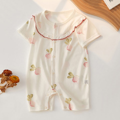 Baby clothes thin short-sleeve onesie summer pure cotton sleeper for crawling suit sleepwear newborn summer outfit