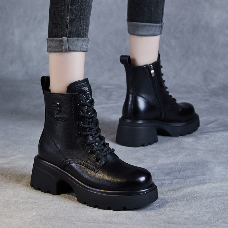 Genuine Martin Boots For Women With Soft Leather And Thick Soles_voghion.com