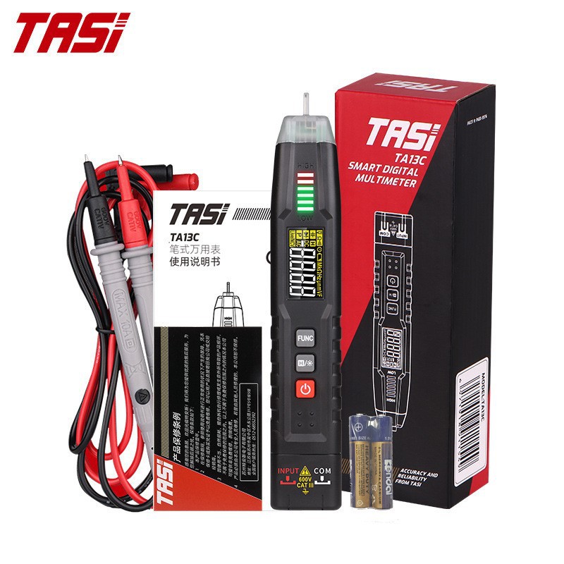 TASI特安斯TA13C测电笔+万用表交流/直流600V 自动识别/NCV感应