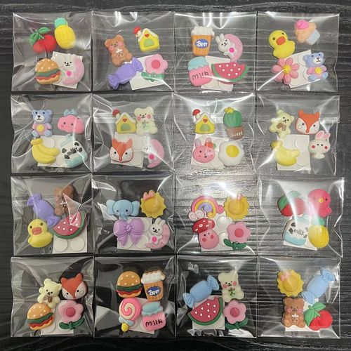 3D Water Cup Sticker, 4 Pcs Resin Decal, Cute Cartoon Phone Sticker DIY Cup 3D Decal