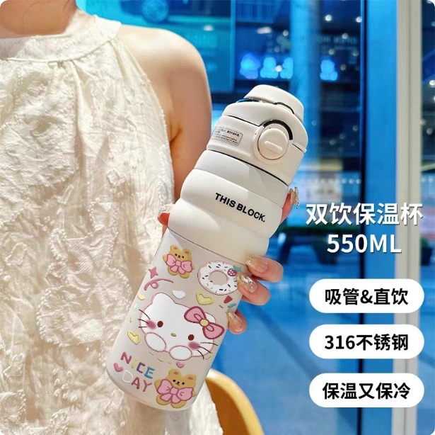Hello Kitty, портативное стеклянное нержавеющее стальное изделие для воды, 2025 год, нержавеющая сталь AISI 304