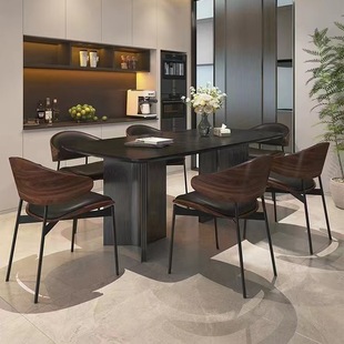 Italian Slate Dining Table Simple Modern Normcore Accessible Luxury Retro Full Base Plate Small Apartment Rectangular Home Dining Table