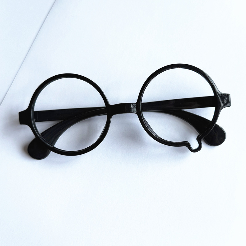 ハリーポッター眼鏡フレーム、丸型透明レンズ眼鏡、レンズなしフレーム、装飾パーティー、舞踏会用眼鏡フレーム