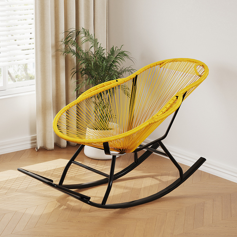 Silla mecedora Nido de Pájaro (marco H)-amarillo