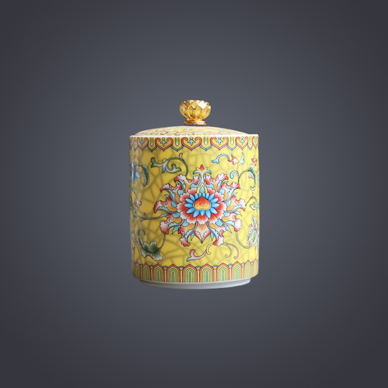 Latas de té esmaltadas Latas de té selladas de cerámica Regalos para el hogar de oficina Latas de almacenamiento Pu'er Latas de té al por mayor personalizadas