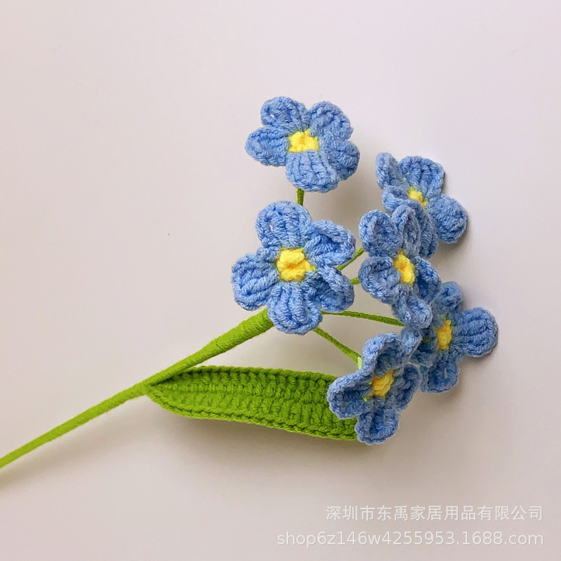 玫瑰花编织花束假花手工钩针仿真花毛线花朵成品情人节教师节礼物|undefined