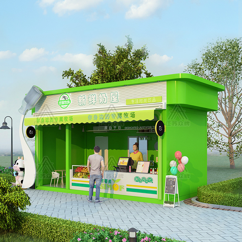 Apple cabina tienda móvil almacén espacial sala móvil área escénica calle comercial té con leche al aire libre quiosco de café snack bar