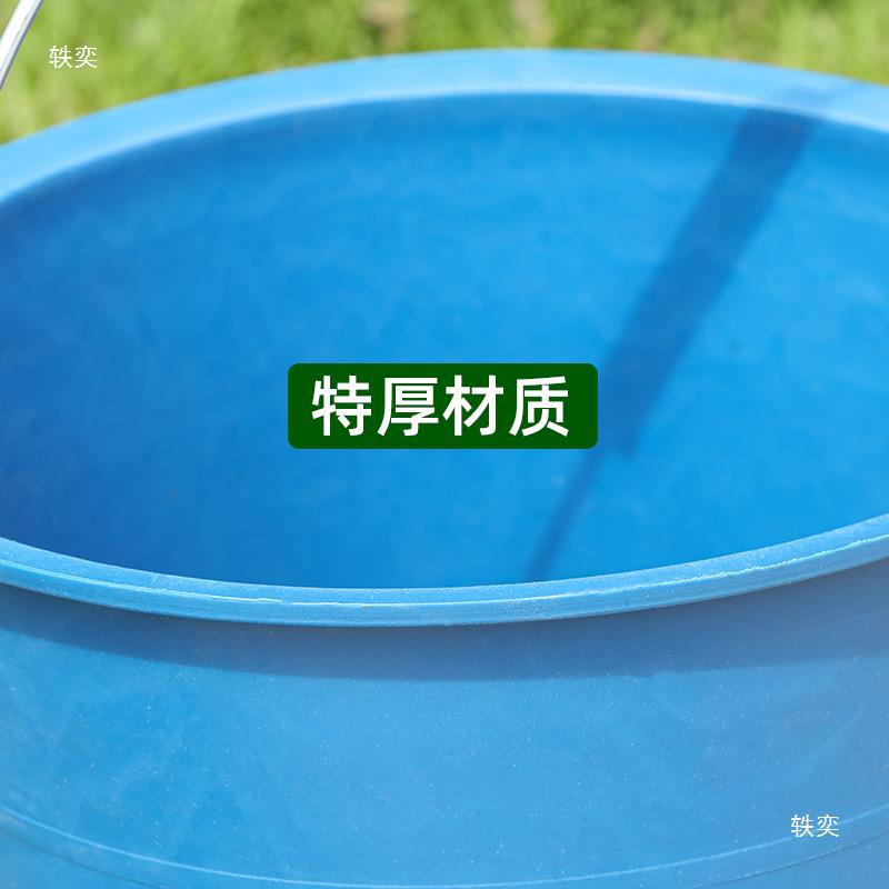 Cubo de plástico grueso circular para construcción o uso agrícola, ideal para agua, arcilla o estiércol image 3