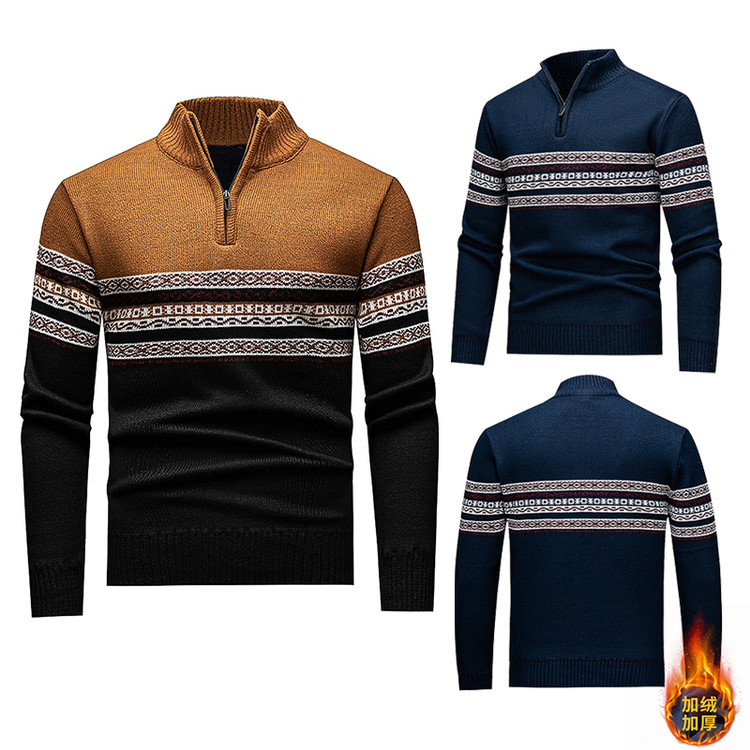 Transfronterizo amazonas cálido suéter de tendencia de hombre de manga larga moda otoño invierno con camisa de punto casual de hombre