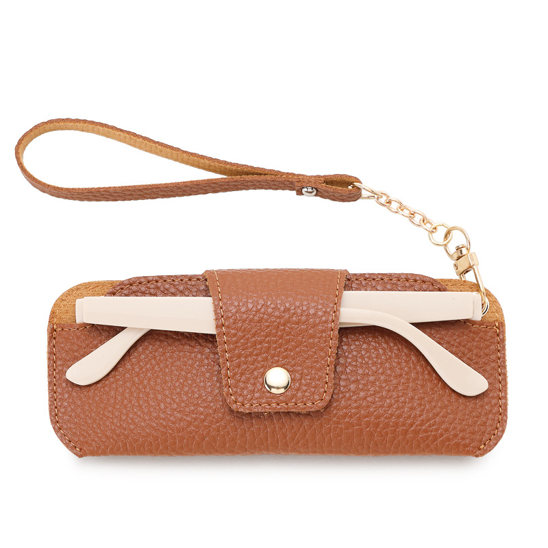 Bolsas de gafas de cuero unisex transfronterizas, bolsas de almacenamiento para gafas de sol, bolsas colgantes resistentes a la compresión y a prueba de pérdidas, bolsas de almacenamiento para gafas de sol