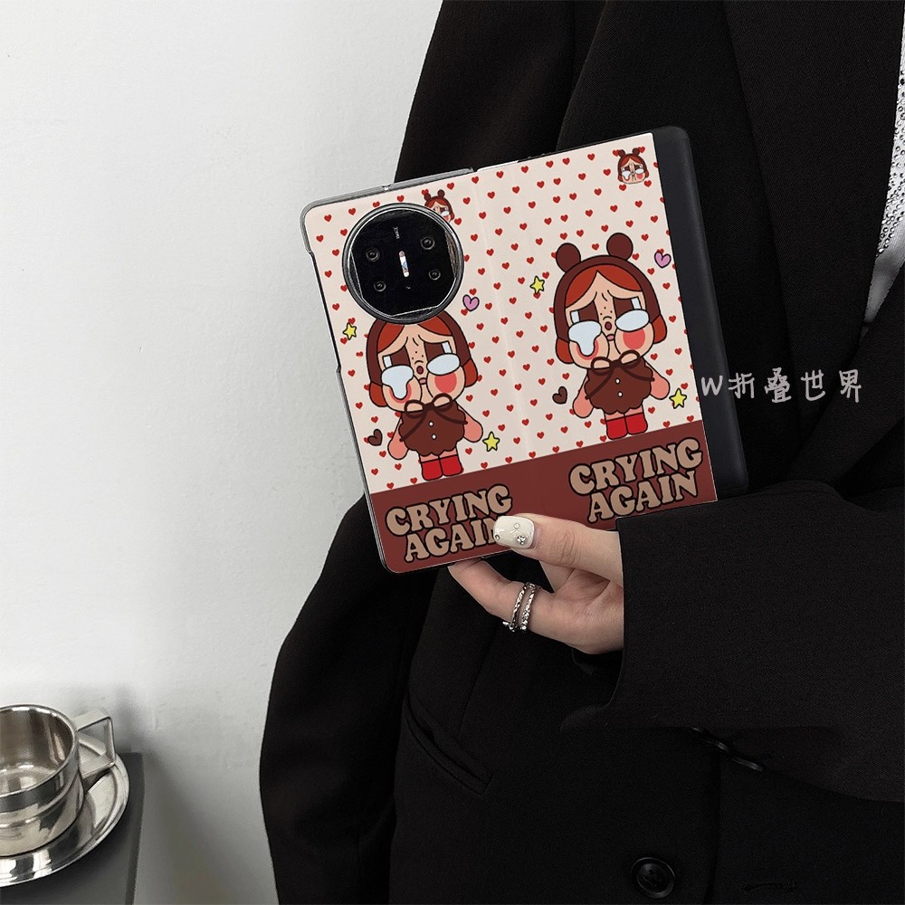 爱心哭娃适用华为MateX6手机壳x3典藏版简约x5智能视窗XT保护皮套
