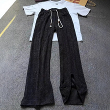 小香风满天星针织裤子男款秋季美式微喇卫裤高级感痞帅高档休闲裤