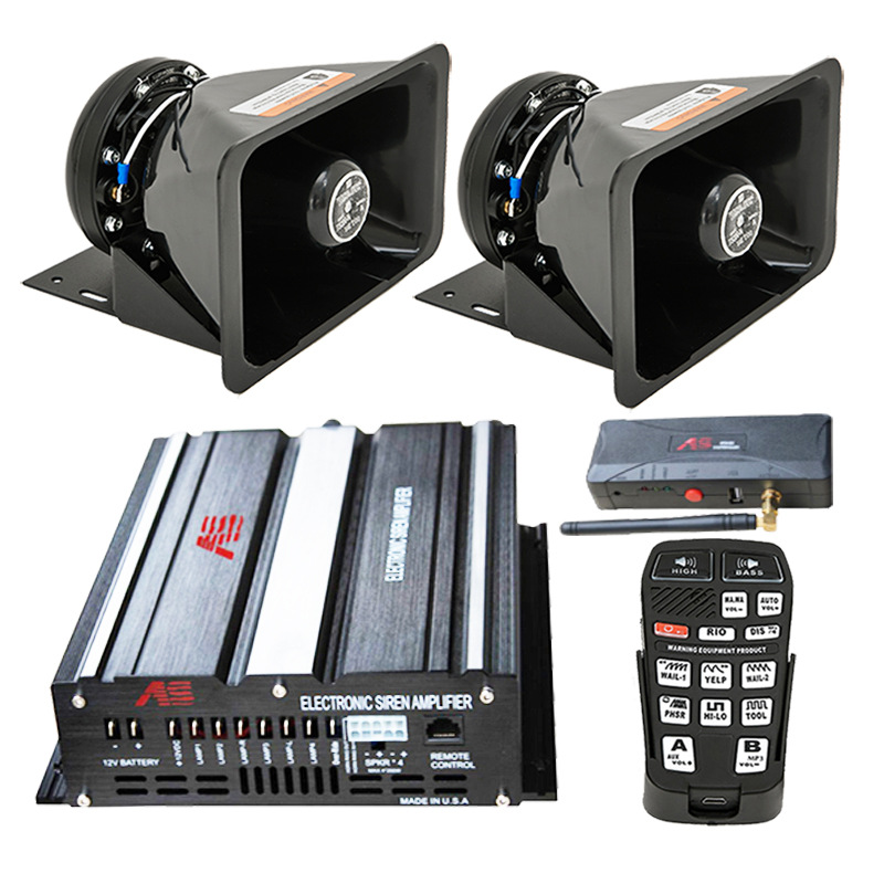 Car-mounted wireless siren amplifier, loudspeaker, high-frequency speaker, 600W alarm, A10R5 + Black Hawk speaker