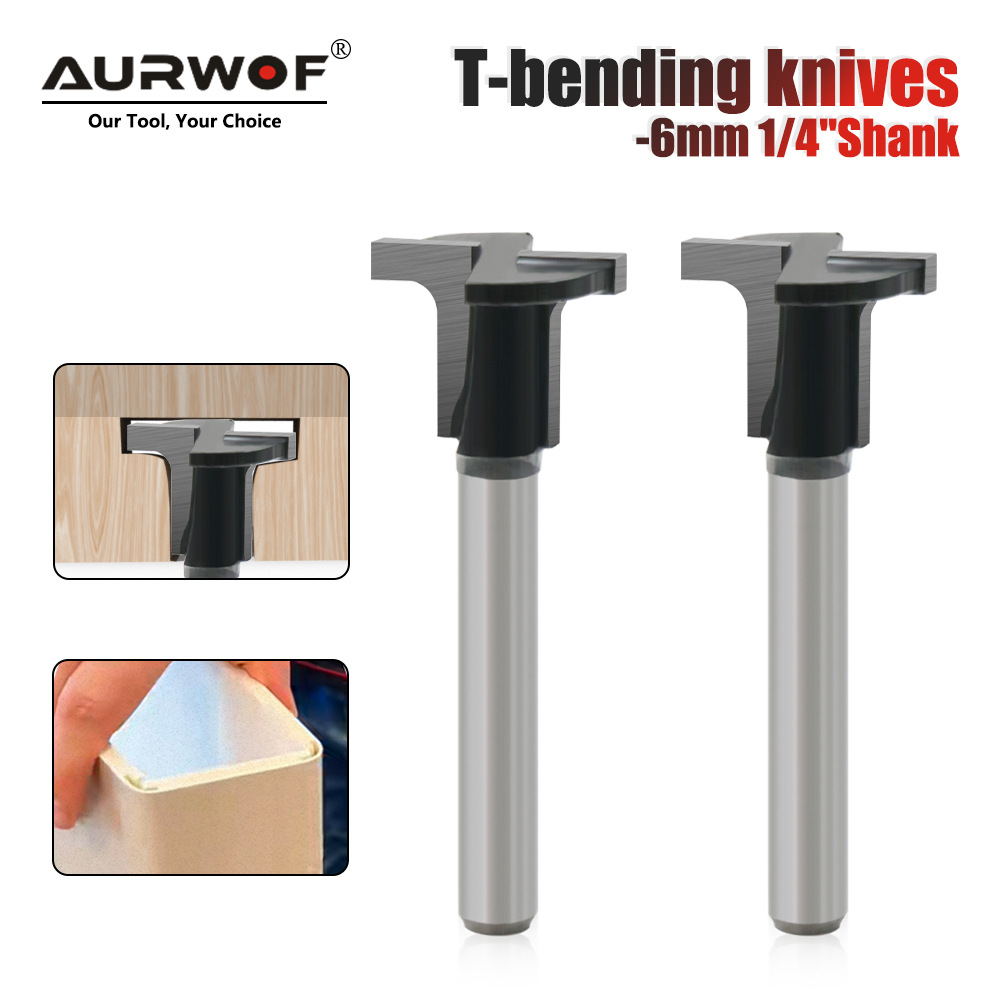 6/6.35柄碳晶板圆弧折弯刀 修边机专用T型半圆二合一折角开槽刀