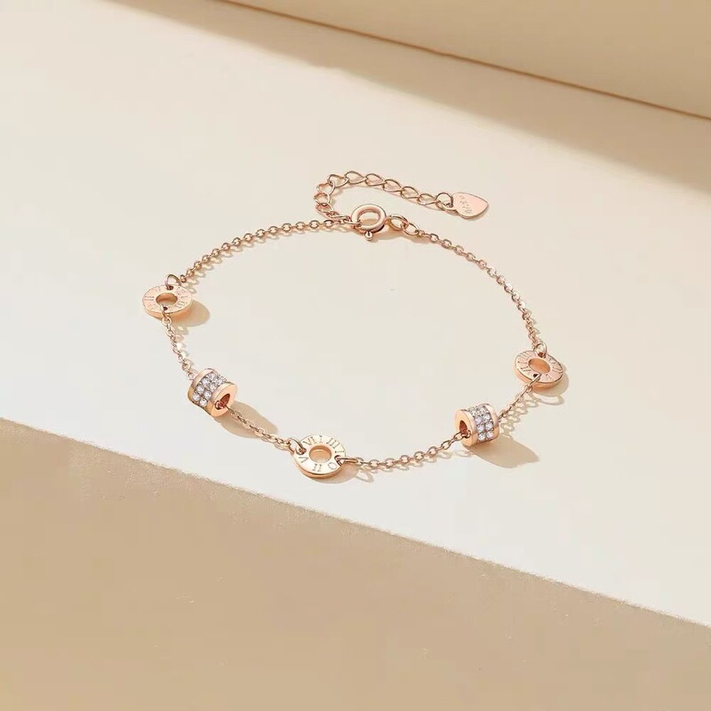 Roman Numeral Slim Waist Bracelet for Women, Simple Rose Gold Ins Niche High-End Bracelet Wholesale Roman Numeral Slim Waist Bracelet for Women, Simple Rose Gold Ins Niche High-End Bracelet Wholesale
