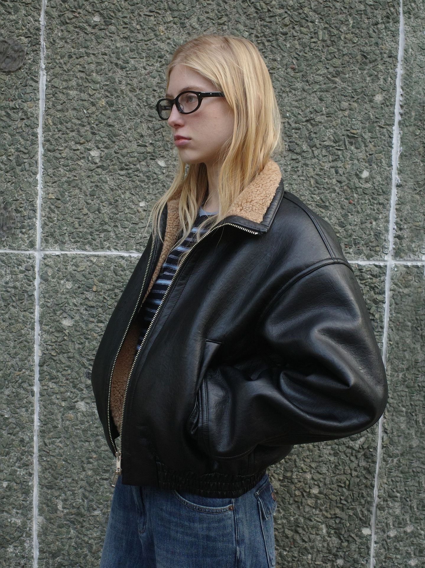 Low clas * ic革の女性秋冬の新型羊の毛は保温して厚いダブルヘッドのファスナーのファッションのジャケットを厚くします。