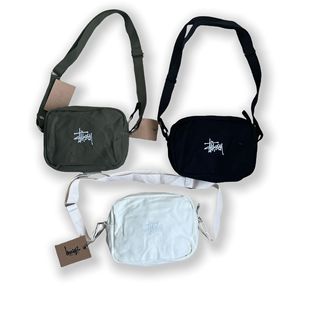 Stussy Canvas Pouch Embroidered Logo Small Bag Crossbody Bag Canvas Bag Shoulder Bag Unisex Trendy National Style