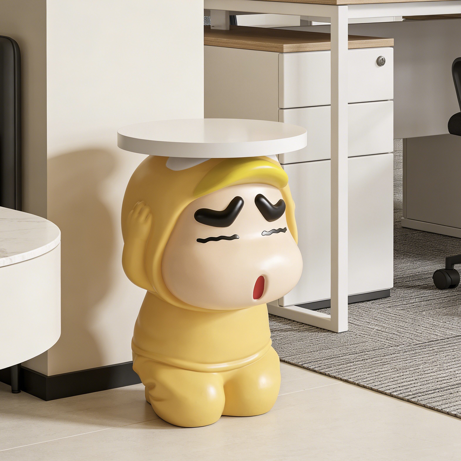 Cute Cream Style Creative Crayon Shin-Chan Small Stool Decoration for Home Entrance, Living Room, Bedroom, Sofa Footstool Decoration