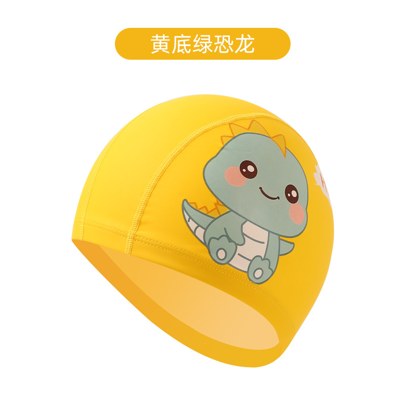 Green dinosaur hat with yellow background