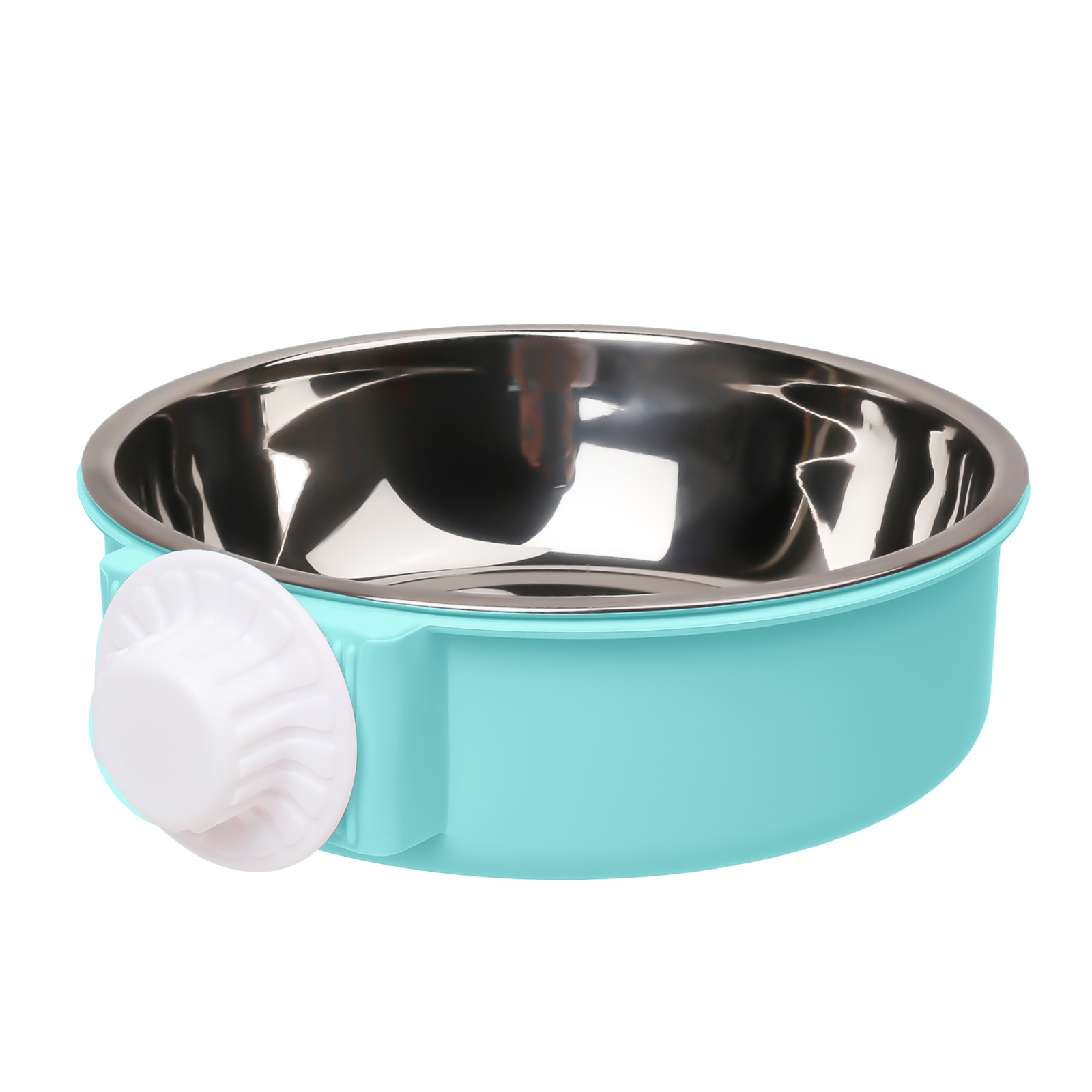 Amazon popular colgante de acero inoxidable perro tazón fijo gato tazón gato perro jaula beber cuenca suministros para mascotas