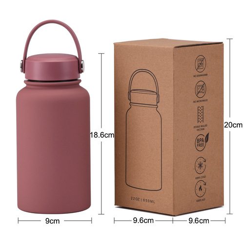 2024 New 650ml Stainless Steel Portable Sports Water Bottle Portable Outdoor Water Cup Vacuum Insulated Cup Customization