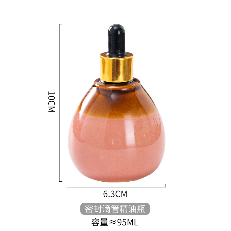 Cuentagotas de vidrio de alta calidad Esencia de aceite esencial de cerámica Cuidado de la piel botella salón de belleza spa tailandés aromaterapia spa botella de despliegue