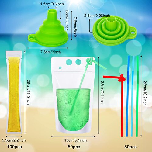 Plastic beverage stand-up bag PET frosted transparent double-hole portable beverage bag beverage bag disposable juice bag