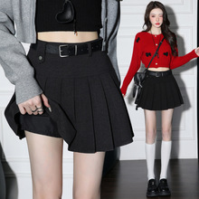 毛呢百褶半身裙女2025新款秋冬高腰显瘦百搭a字裙白色短裙风琴裙