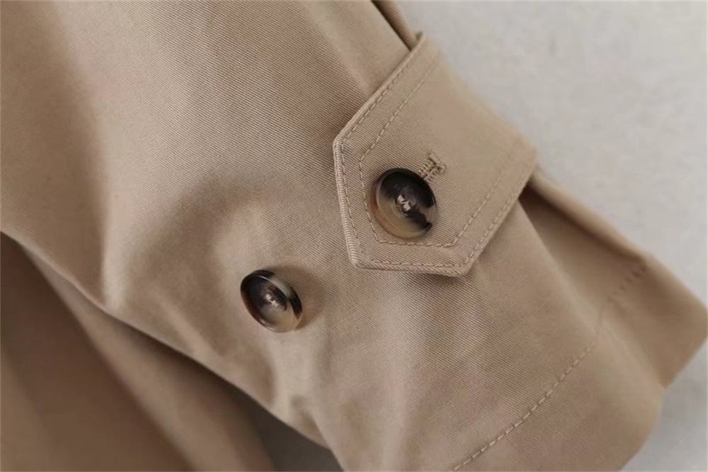 Commute Letter Lapel Collar Single Button Long Wind-Breaker