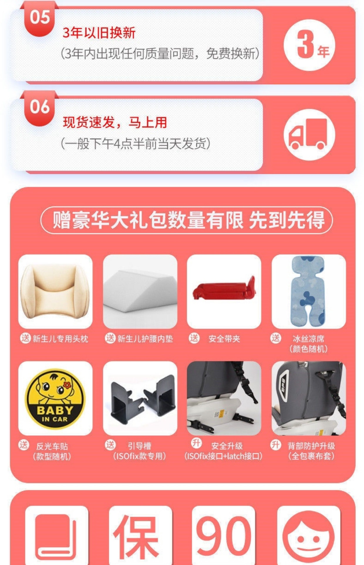 Child Safety Seat Car Baby Car 360 Rotation Simple Portable Seat 0-12 Reclining