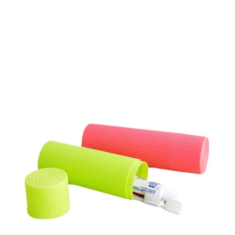 Caja de cepillo de dientes de viaje ondulada simple, caja portátil de cepillo de dientes para artículos de higiene, caja de almacenamiento de papelería