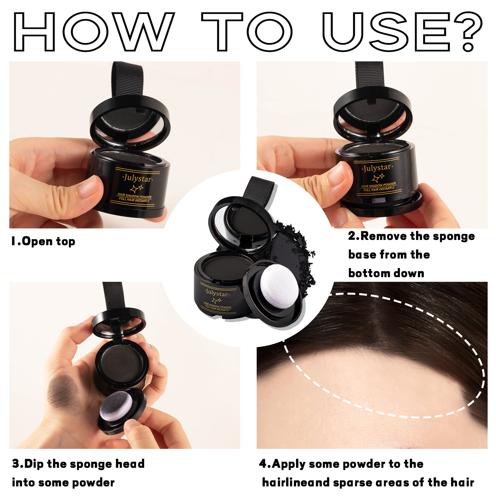 Julystar Nose Shadow Filling Powder, Hairline, Forehead Hair Replacement, Profile Contouring Hairline Powder undefined
