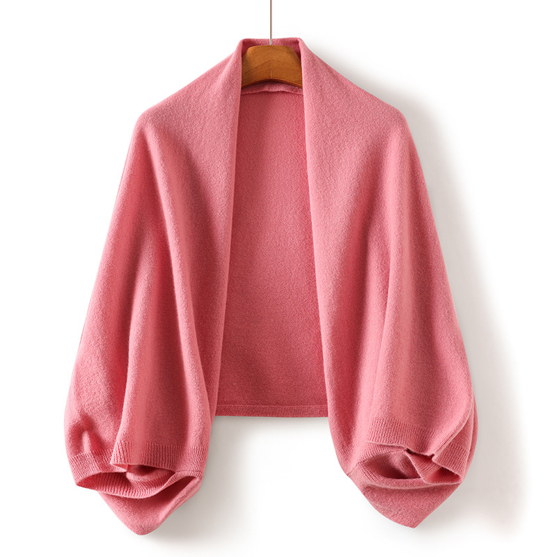우아한 기질의 여성용 100% 순수 양모 숄, 가을과 겨울용 아우터웨어, 느슨한 조끼, 긴 소매 및 치마
